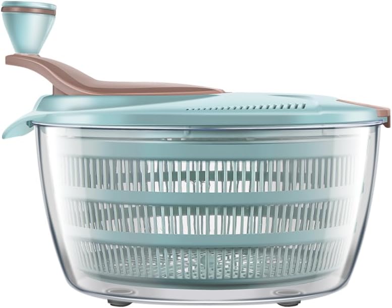 Salad Spinner, 4.24 Quart Lettuce Spinner with Double Drainage Holes, Salad Dryer for Washing, Spinning, and Draining Greens, Fruits, and Vegetables