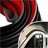 26.25Ft RV Rain Gutter Diverter with J-Shape Drip Guide Rail, Self-Adhesive Gutter for Roof Reducing Waterlogging, Universal Trim Molding Fit Car Truck RV Accessories