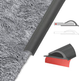Flexible Carpet Edge Trim – Self-Adhesive Waterproof Cuttable Safety Edging for Thick Rugs &Mats, Peel & Stick Floor Transition Strip, For High-Traffic Areas (Fits Thick Carpets Up to 15mm,Black-20Ft)