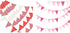 Red and White Checkered Banner, Pennant Banner Garland, Party Decorations Triangular Bunting Garland for Xmas, Wedding Décor, Birthday, Valentine’s Day, Carnival & Outdoor Celebrations