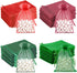 100 PCS Christmas Organza Bags, Red Green Drawstring Organza Bags 5x7 inches, Sheer Mesh Pouches for Candy, Jewelry, Christmas, Wedding Party Favors