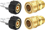 Pressure Washer Quick Connect Fittings, Quick Connect Kit M22 14mm to 3/8 Inch, 4 Pieces