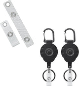 50 Pcs Badge Holder Straps ID Badge Straps with Snaps and 2 Pack Retractable Keychain for Badge Holder Heavy Duty Badge Reel