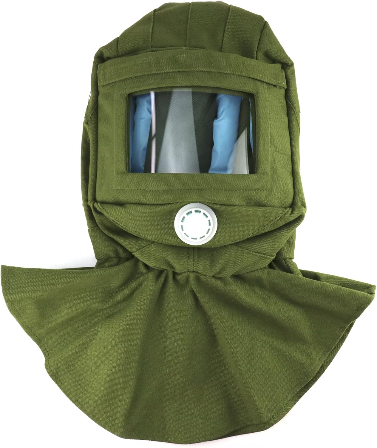 Sand Blasting Hood Cap, Shawl Cap Sandblasting Mask Anti Dust/Wind Sandblasting Tool Mask,Cut/Scratch/Heat Resistant Neck Protector, Green