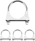 Zinc-Plated Carbon Steel U-Bolt Clamp 2.5" – 4 Pack Fits 2.5" OD Pipes for Exhaust, Muffler & Gate Connection