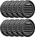 4" Black Soffit Vent Cover with Screen Mesh, 10 Pack Round Metal Air Vent Louver, 5-11/16" Diameter Grill Cover, Round HVAC Vents