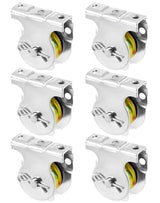 Wall Mount Pulleys, 6 Pcs 1-1/2" Ceiling Mount Single Pulley V-Groove Pulley Hardware Accessories for 3/8" Wire or Rope, Working Load 420 Lbs