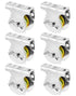 Wall Mount Pulleys, 6 Pcs 1-1/2" Ceiling Mount Single Pulley V-Groove Pulley Hardware Accessories for 3/8" Wire or Rope, Working Load 420 Lbs