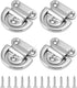 Marine Folding Pad Eye, 4 Pack Marine Grade Stainless Steel 316 D Ring Anchor, 44mm x 40mm Heavy Duty Desk Tie Down Anchor with Plate, for Marine Trailer Boats Truck