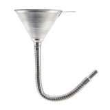 Spout Funnel with 14-9/16" Long Flexible Hose and Strainer, Steel Universal Priming Funnel for All Oils,Diesel Fuel and Other Liquids
