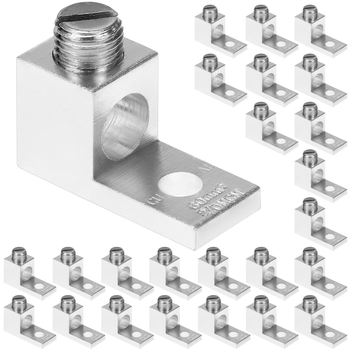 Aluminum Alloy Mechanical Lugs, 25Pcs High-Strength Terminal Mechanical Lug, Screw Size 5/16-24, Compatible with 14 AWG - 2/0 AWG Conductors
