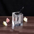 Glass Crystal Pen Pencil Cup Holder Square Clear Small Desk Table Organizer for Office School, Teacher and Student