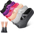 6 Pairs Pilates Socks with Grip for Women Non Slip Yoga Socks Toeless Barre Sticky with Straps Multicolor for Ballet Dance Barefoot Workout