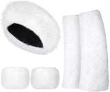 3 Pieces Faux Fur Headband Set Ear Warmer Headwrap Furry Wrist Cuff Leg Warmers Boot Cuff Accessories for Girls