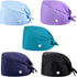 5 Pcs Surgical Working Caps with Button Adjustable Gourd Shaped Bouffant Working Hats with Sweatband Tie Back