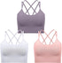 3 Pcs Strappy Sports Bras for Women Crisscross for Yoga Running Support Yoga Bra Padded Workout Bras