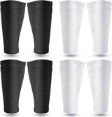 Soccer Shin Guards Sleeves 4 Pairs Flexible Soccer Shin Guard Leg Performance Support Polyester Soccer Shin Guard Sleeve Holder with Pocket for Soccer Sport