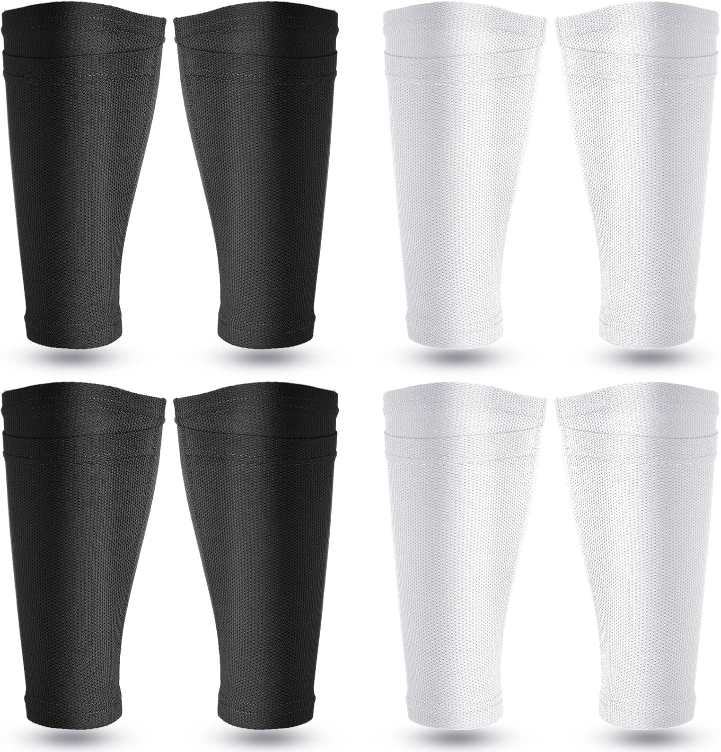 Soccer Shin Guards Sleeves 4 Pairs Flexible Soccer Shin Guard Leg Performance Support Polyester Soccer Shin Guard Sleeve Holder with Pocket for Soccer Sport