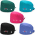 5 Pieces Bouffant Cap with Buttons Unisex Sweatband Adjustable Tie Back Hat
