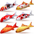 6 Pcs 12 Inch Fish-Shaped Soft Cat Cushions Pillow Realistic Pet Carp Play Pillow for Cats Birthday Gift(Classic Style)