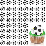 48 Pcs Soccer Ball Cupcake Rings Toppers - Sports Theme Party Decorations for Kids Birthday, Game Day Favors & Gifts