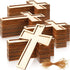 48 Pack Cross Wooden Hanging Ornaments Unfinished Wood Blank Cross Craft with Gold String for Easter Tree Wedding Birthday Halloween Christmas Party Decoration