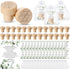 50 Sets Wedding Favors for Guests Bulk Engraved Wood Wine Bottle Corks Wine Stopper with Wedding Thank You Cards and Organza Bags Appreciation Gifts for Guest Thank You Gifts(Novelty)