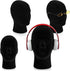 4 Pcs Black Mannequin Head Stand Model Male Wigs Display Model Velvet Foam Mask Display Stand Headsets Mount Manikin Head or Wig Hat Glasses