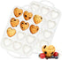 Heart Shaped Silicone Muffin Pan, Metal Reinforced Frame 12 Cups Silicone Molds for Valentine&