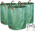 3-Pack 72 Gallon Yard Waste Bags, Reusable Heavy Duty Collapsible Garden Leaf Bags with Plastic Ring, Stand-Up Yard Waste Bin for Leaves, Lawn Debris & Grass Clippings
