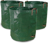 3-Pack 72 Gallon Yard Waste Bags, Reusable Heavy Duty Collapsible Garden Leaf Bags with Plastic Ring, Stand-Up Yard Waste Bin for Leaves, Lawn Debris & Grass Clippings, PE Material