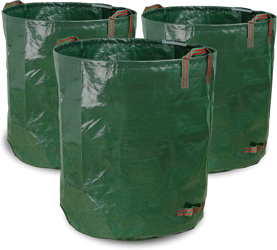 3-Pack 72 Gallon Yard Waste Bags, Reusable Heavy Duty Collapsible Garden Leaf Bags with Plastic Ring, Stand-Up Yard Waste Bin for Leaves, Lawn Debris & Grass Clippings, PE Material