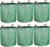6-Pack 72 Gallon Yard Waste Bags, Reusable Heavy Duty Collapsible Garden Leaf Bags with Plastic Ring, Stand-Up Yard Waste Bin for Leaves, Lawn Debris & Grass Clippings