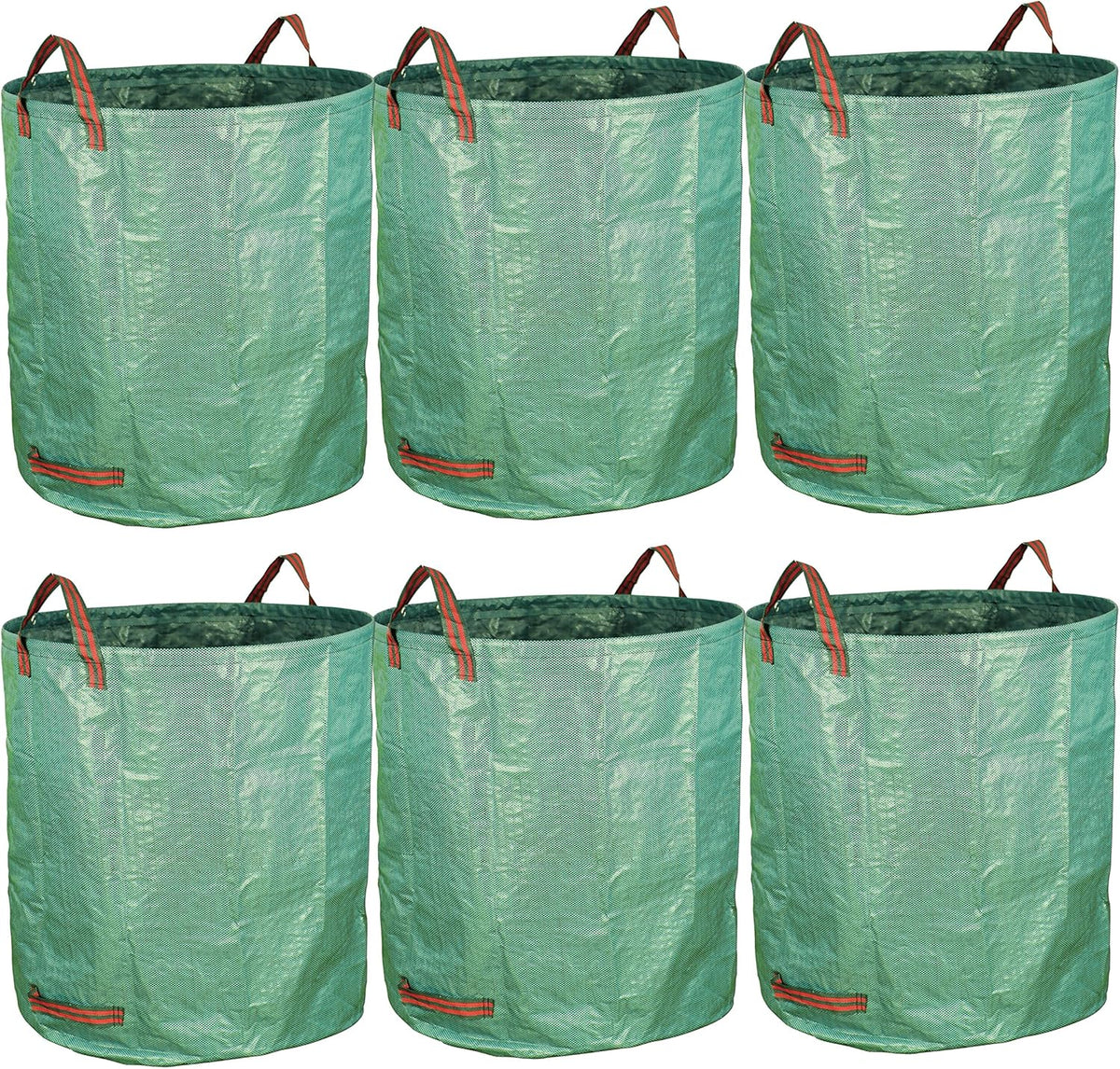 6-Pack 72 Gallon Yard Waste Bags, Reusable Heavy Duty Collapsible Garden Leaf Bags with Plastic Ring, Stand-Up Yard Waste Bin for Leaves, Lawn Debris & Grass Clippings