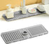 Faucet Mat for Kitchen Sink, 2024 Upgrade Faucet Guard Draining Mat Silicone Faucet Handle Drip Catcher, New Fast Drying Stone Sink Tray Sink Protectors for Kitchen Bathroom Sink (Grey, One Size)