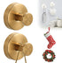 Suction Cup Hooks for Wreaths on Glass, 2025 New Stainless Steel Waterproof Suction Cup Hooks, Upgrade Hold No Drill Hooks for Bathroom Shower Mirrors Kitchens Hanging Towels Hooks (2, Goldern)