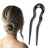 French Twist Stick Hair Fork, 2024 New U Shaped Hair Pins for Twist Hair Styling, Upgrade Metal French Pins Hairstyle Accessories Multicolor (Black)