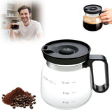 16 Oz Glass Coffee Mug Coffee Pot Style, 2025 New Mini Heatproof Large Capacity Clear Cup Mini Coffee Pot Mug, Upgrade Glass Coffee Mug in Coffee Pots Shape for Hot Chocolate (Black)