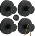 No Drill Hooks, 2024 Upgrade Suction Cup Hooks for Bathroom Shower Mirrors Suction Cup Hooks Multipack, Stainless Steel Waterproof Suction Cup Hooks Kitchens Hanging Towels (4, Black)