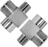 Stainless Steel Tee Pipe Fittings, 1/8" NPT Female x 1/8" NPT Female x 1/8" NPT Male Pipe Fittings, Male Run Tee(pack of 2)