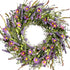 24 Inch Spring and Everyday Greenery Wild Flower Wreath for Front Door, Mixed Green Leaves and Flower Wreath for Indoor and Outdoor Use, Everyday Home Decor