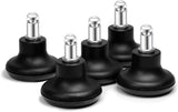 Bell Glides Replacement Office Chair or Stool Swivel Caster Wheels to Fixed Stationary Castors, Low Profile Bell Glides with Soft Rubber Bottom Instead of Self Felt Pads, Chair Feet Wheel Stopper
