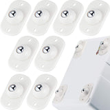 8 Pcs Self Adhesive Caster Wheels Appliance Rollers Appliance Sliders for Kitchen 360° Swivel Universal Wheel Mini Small Kitchen (White with 1 Steel Ball Style)