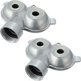 2 Pcs Circle Pattern Twin Spot Sprinkler Metal Lawn Garden Rotating Water Spray Sprinkler 360 Degree for Lawn Yard, Silver