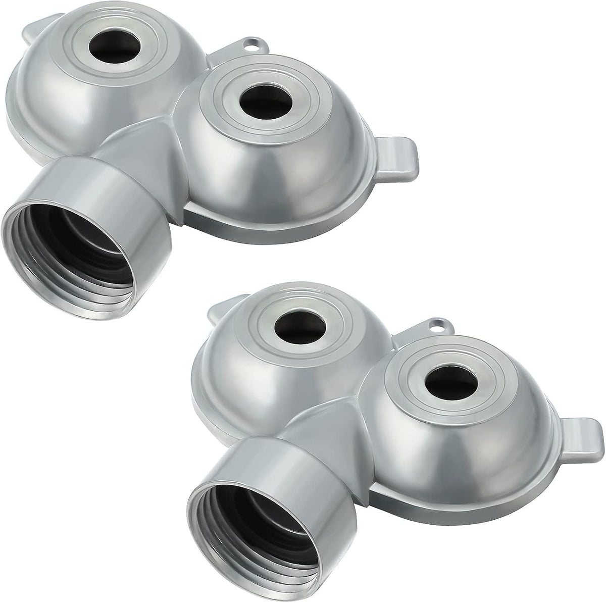 2 Pcs Circle Pattern Twin Spot Sprinkler Metal Lawn Garden Rotating Water Spray Sprinkler 360 Degree for Lawn Yard, Silver