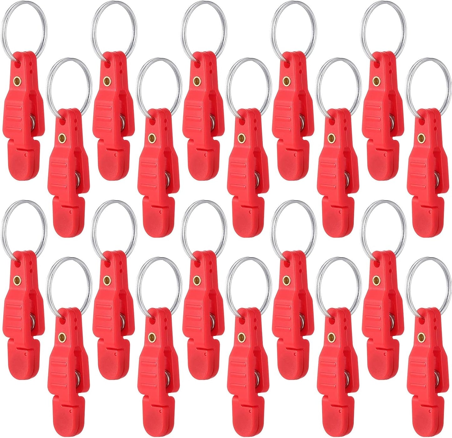 20 Pieces Heavy Tension Snap Release Clips Padded Trolling Clips with Key Ring for Weight Planer Board Offshore Kites Downrigger Fishing