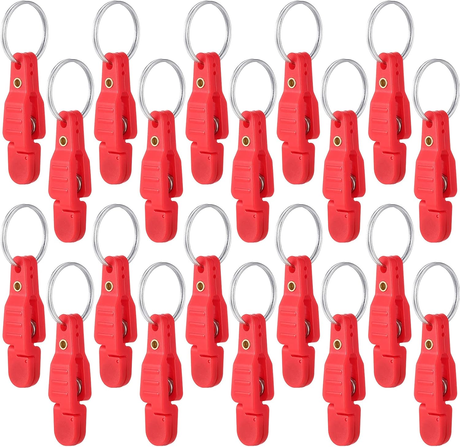 20 Pieces Heavy Tension Snap Release Clips Padded Trolling Clips with Key Ring for Weight Planer Board Offshore Kites Downrigger Fishing
