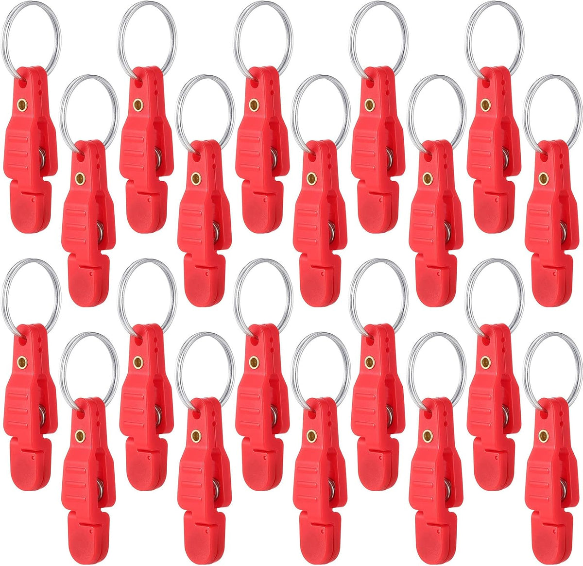 20 Pieces Heavy Tension Snap Release Clips Padded Trolling Clips with Key Ring for Weight Planer Board Offshore Kites Downrigger Fishing