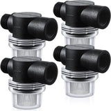 4 Pack Water Pump Strainer Filter, RV Replacement 1/2 Twist On Pipe Strainer with 50 Mesh Stainless Steel Filter Screen Compatible with WFCO or Shurflo Pumps