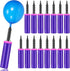 16 Pcs Handheld Balloon Air Pump Inflator Air Pump for Balloons, 2 Way Dual Action Manual Balloon Inflator for Birthday Party Decoration Exercise Yoga Balls Pool Floats, 12 Inch (Rose Red and Purple)